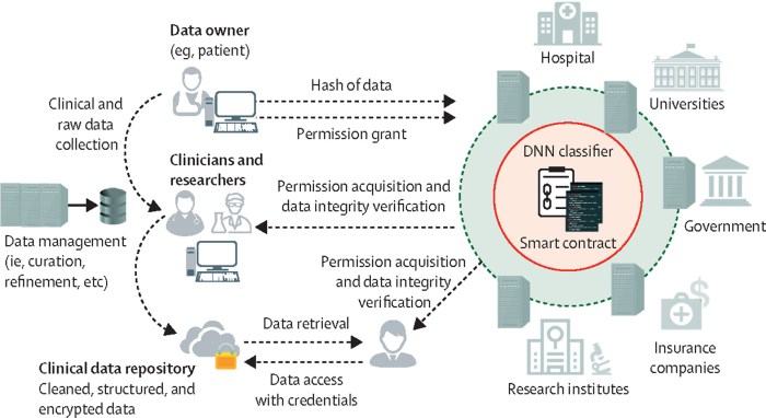 The potential use of blockchain technology in healthcare.